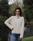 CASHMERE ROLL NECK SWEATER (PUTTY)