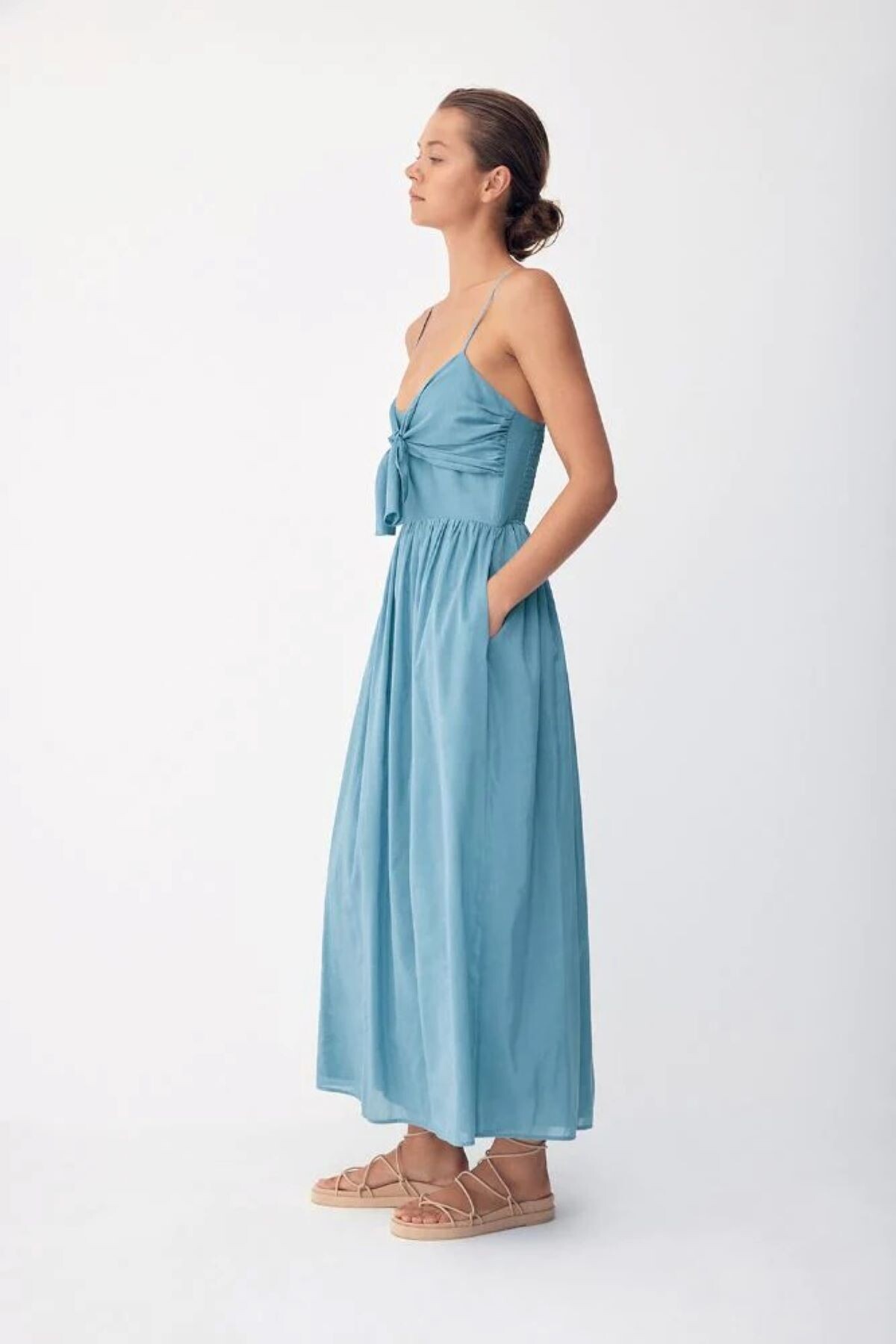 BAYOU DRESS (TRANQUIL BLUE)- BIRD & KNOLL SPRING 22 Boxing