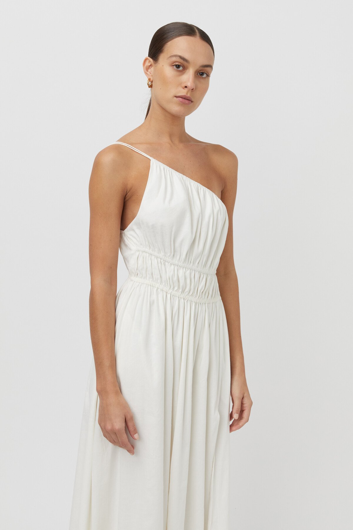 Cream asymmetrical dress top