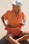 WAVE TERRY SHIRT SET (PAPAYA)