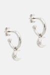 WANING CRESCENT HOOPS (STERLING SILVER)