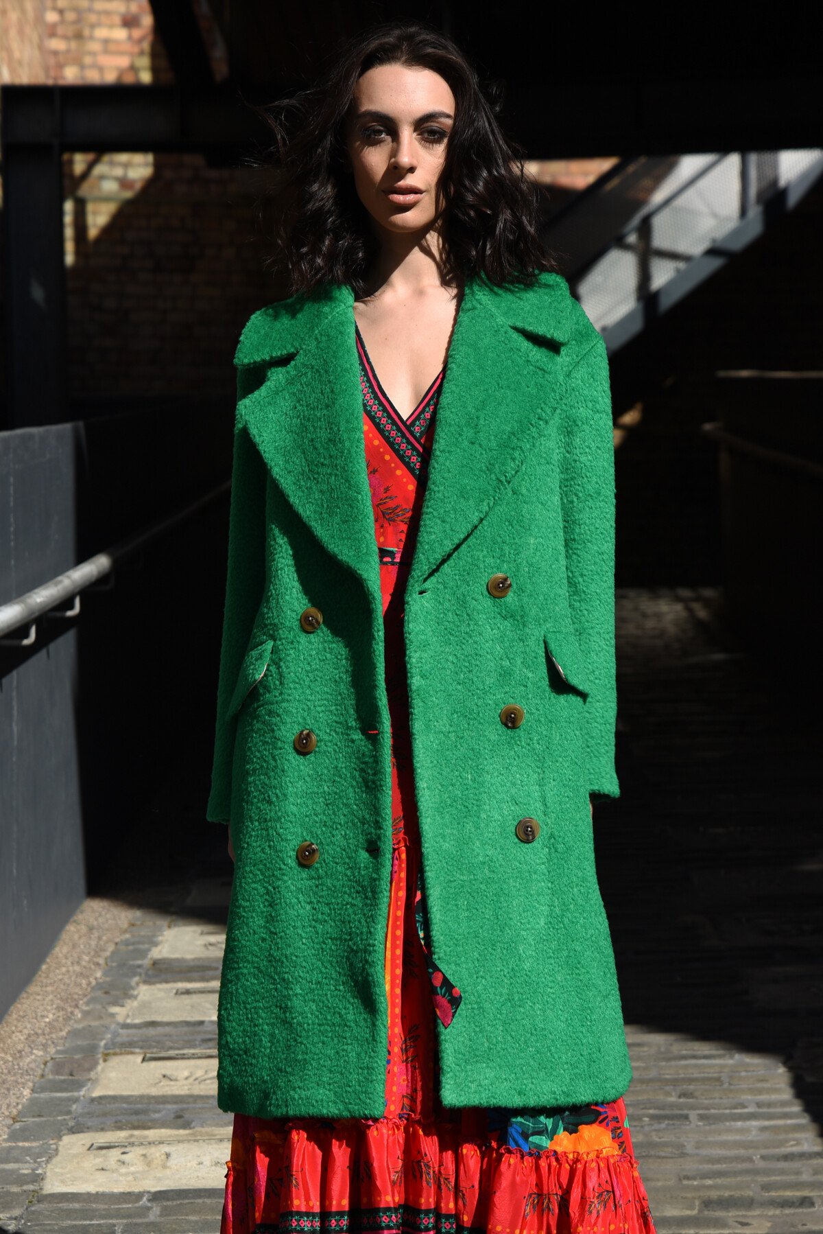 mideal shaggy stand coat ロング コート グリーン mideal shaggy stand coat ロング コート グリーン