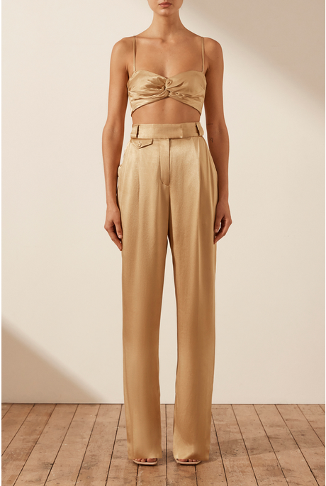 OLIVIERA HIGH WAISTED TAILORED PANT (TAFFY)