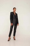 KINGSTON OVERSIZED LEATHER BLAZER (BLACK)