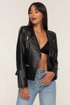 JAGGER LEATHER BIKER JACKET (BLACK)
