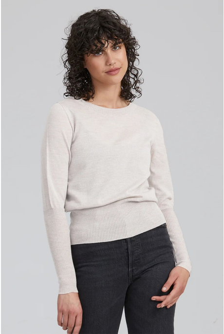 MERINO LONG RIB SWEATER (ALABASTER)