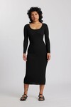 MERINO SCOOP NECK DRESS (BLACK)