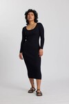 MERINO SCOOP NECK DRESS (NAVY)