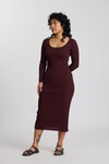 MERINO SCOOP NECK DRESS (CARMINE)