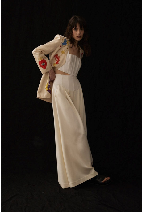 LOU OPEN BLAZER (CREAM/MULTI)