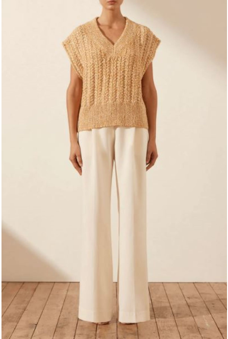 SIQUEIRA RELAXED VEST (TAFFY/CREAM)