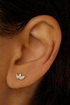 BLOOMING LOTUS CRYSTAL STUD EARRING (14K GOLD)