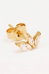 BLOOMING LOTUS CRYSTAL STUD EARRING (14K GOLD)