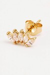 ETERNAL LOTUS CRYSTAL SINGLE STUD EARRINGS (14K GOLD)