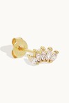 ETERNAL LOTUS CRYSTAL SINGLE STUD EARRINGS (14K GOLD)