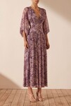 AURIER MIDI DRESS (PURPLE/MULTI)