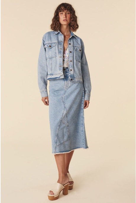 EVE DENIM SKIRT (SUN WASHED BLUE)