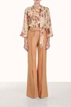 LUMINOSITY BILLOW BLOUSE (LATTE FLORAL PRINT)