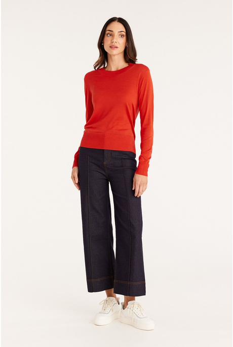 SILK CREW JUMPER (TOMATO)