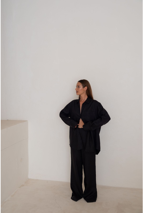 MILLY PANT (BLACK LINEN)