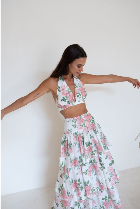 MALIBU MAXI SKIRT (PINK LIBERTY FLORAL)