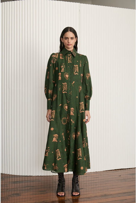 MANISA BUTTONED GOWN (MULTI)