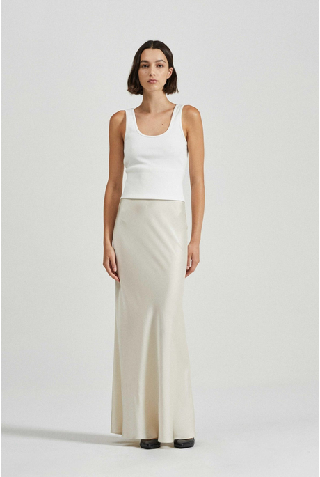THE WILLA SKIRT (MACADAMIA SILK)