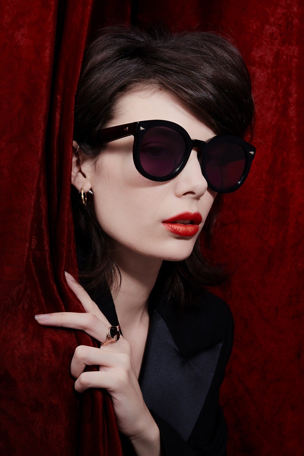 SUPER DUPER SUNGLASSES BLACK KAREN WALKER SPRING 23