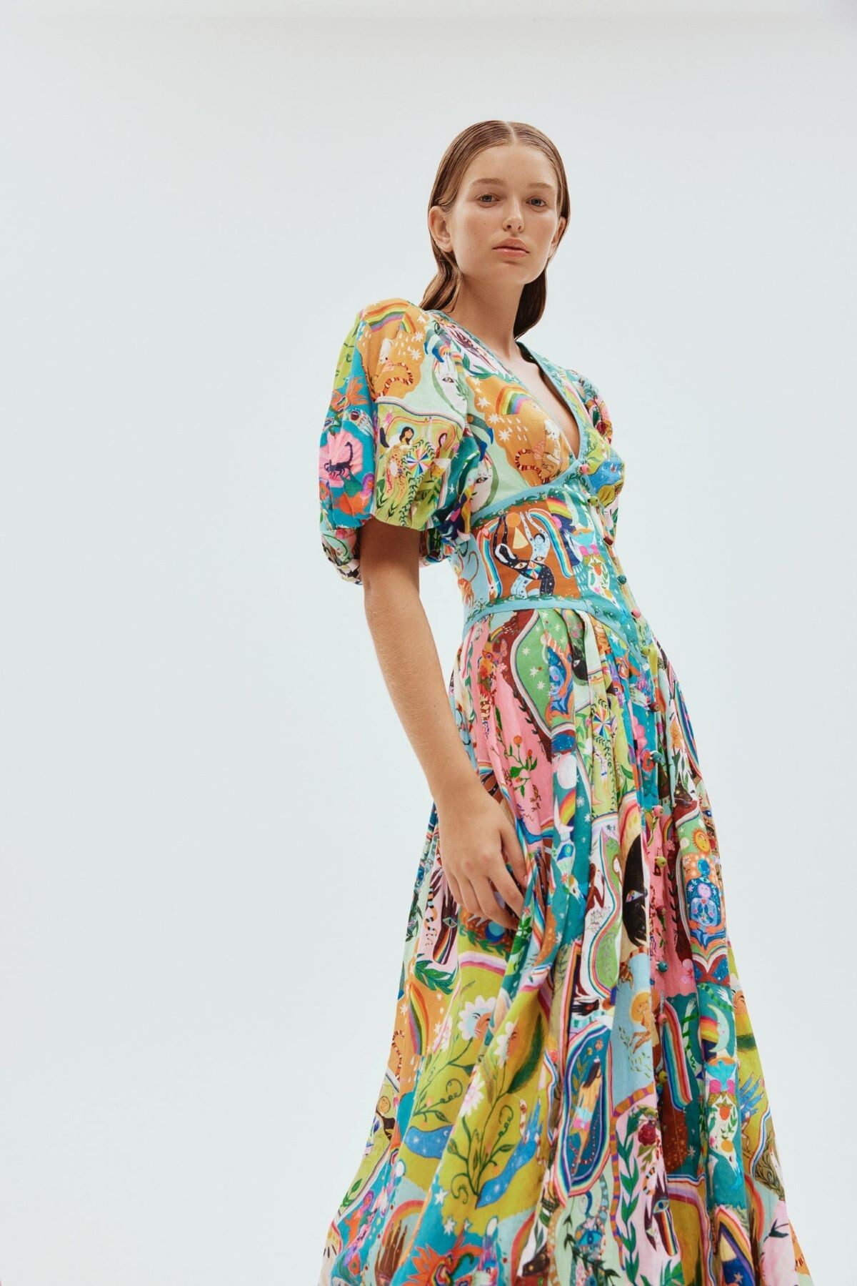 EVERGREEN MIDI DRESS (MULTI)- ALÉMAIS SPRING 23