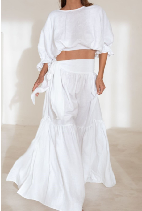 STILL THE ONE SKIRT (WHITE LINEN)