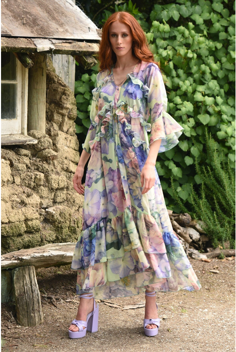 FRILLS AND CHILLS DRESS (PASTEL FLORAL)