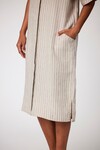 SHADOW LINEN DRESS (NATURAL STRIPE)