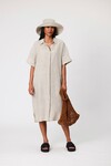 SHADOW LINEN DRESS (NATURAL STRIPE)