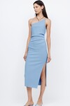 NALA ONE SHOULDER MIDI (MERIDAN BLUE)