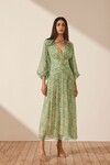 BELVEDERE LONG SLEEVE MIDI DRESS (TRUE GREEN)
