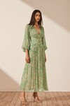 BELVEDERE LONG SLEEVE MIDI DRESS (TRUE GREEN)