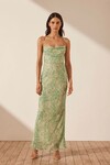 BELVEDERE LACE BACK BIAS MAXI DRESS (TRUE GREEN)