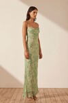 BELVEDERE LACE BACK BIAS MAXI DRESS (TRUE GREEN)