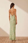 BELVEDERE LACE BACK BIAS MAXI DRESS (TRUE GREEN)