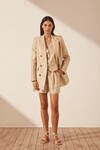 SABBIA PEAK LAPEL BLAZER (SAND/BLACK)