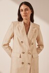 SABBIA PEAK LAPEL BLAZER (SAND/BLACK)