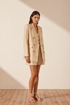 SABBIA PEAK LAPEL BLAZER (SAND/BLACK)