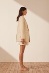 SABBIA PEAK LAPEL BLAZER (SAND/BLACK)