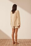 SABBIA PEAK LAPEL BLAZER (SAND/BLACK)
