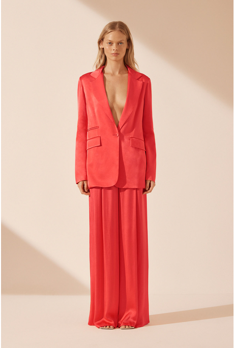 LYDIE SINGLE BREASTED BLAZER (POPPY RED)