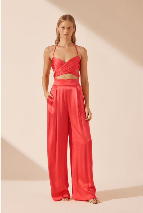 LYDIE TUXEDO TROUSER (POPPY RED)