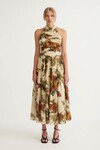FREJA PLEATED HALTER DRESS (SAND)