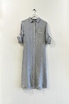 PURE LINEN SHIRT DRESS (BLUE STRIPE)