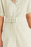 AEGEAN LINEN DRESS (GREEN STRIPE)