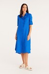 PURE LINEN SHIRT DRESS (COBOLT BLUE)